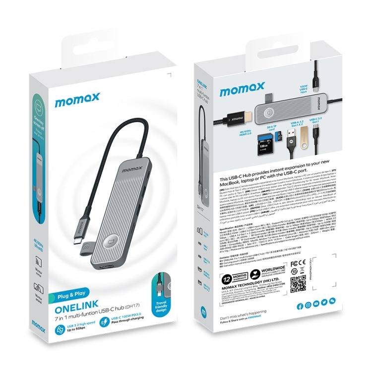 MOMAX DH17 Adattatore HUB 7 in 1 Tipo C a USB