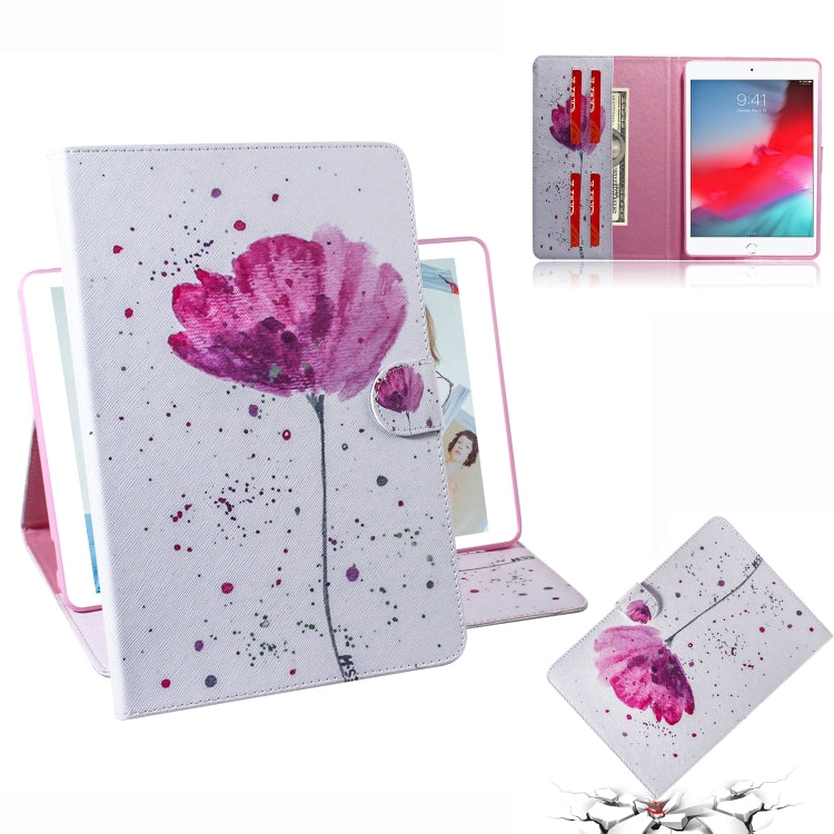 Custodia in pelle viola con slot carte per iPad Mini
