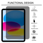 Pellicola vetro temperato privacy per iPad 10a gen 10.9"