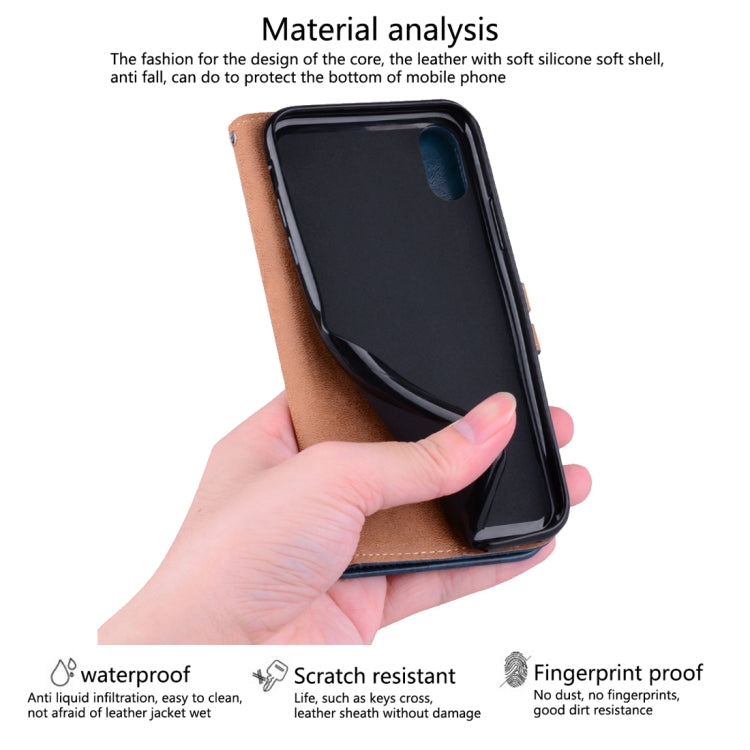Custodia portafoglio in pelle per iPhone XR con slot carte