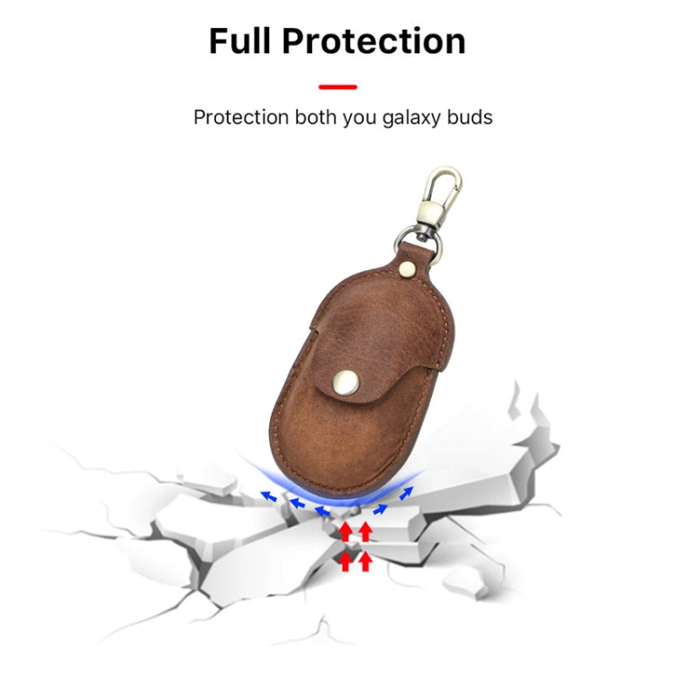 Custodia protettiva in pelle per Galaxy Buds con gancio