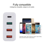 Caricatore da viaggio USB-C 4 porte QC3.0