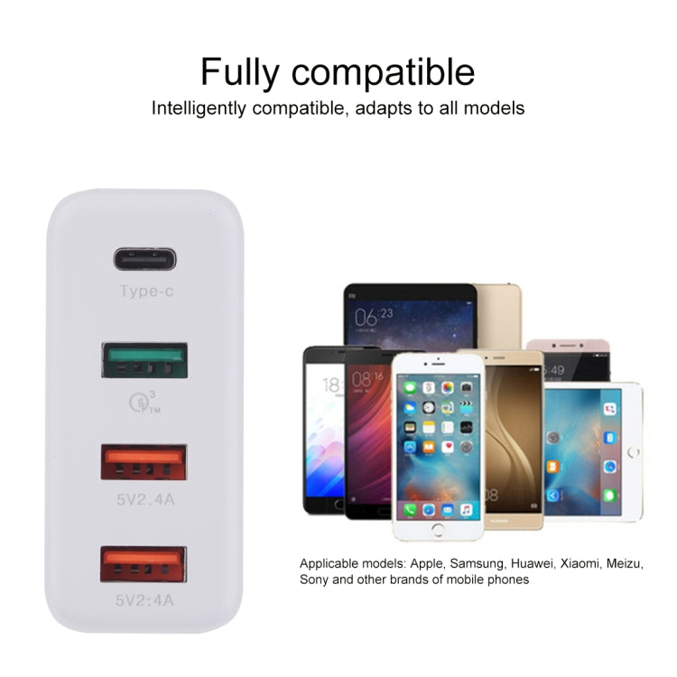Caricatore da viaggio USB-C 4 porte QC3.0