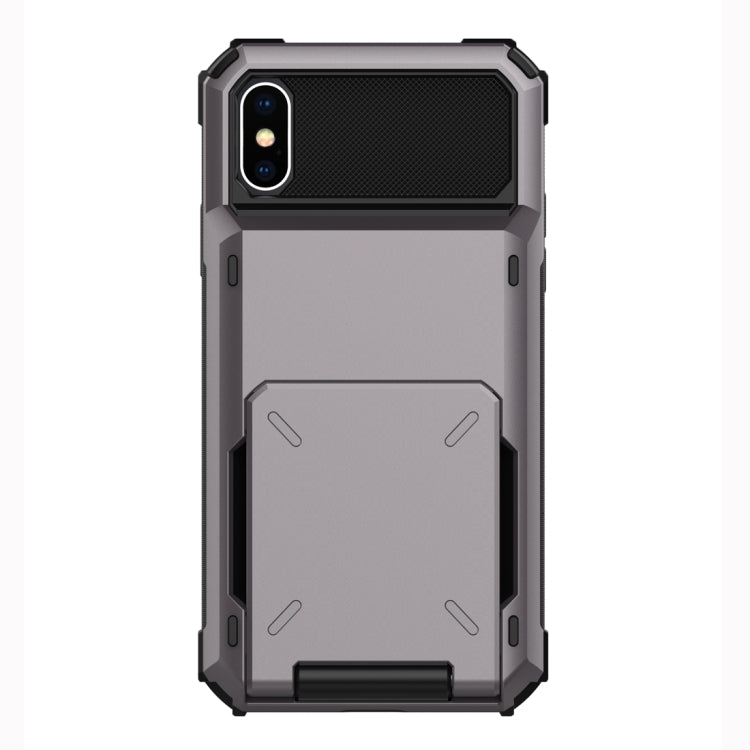 Custodia antiurto TPU e PC per iPhone X e XS con slot carte