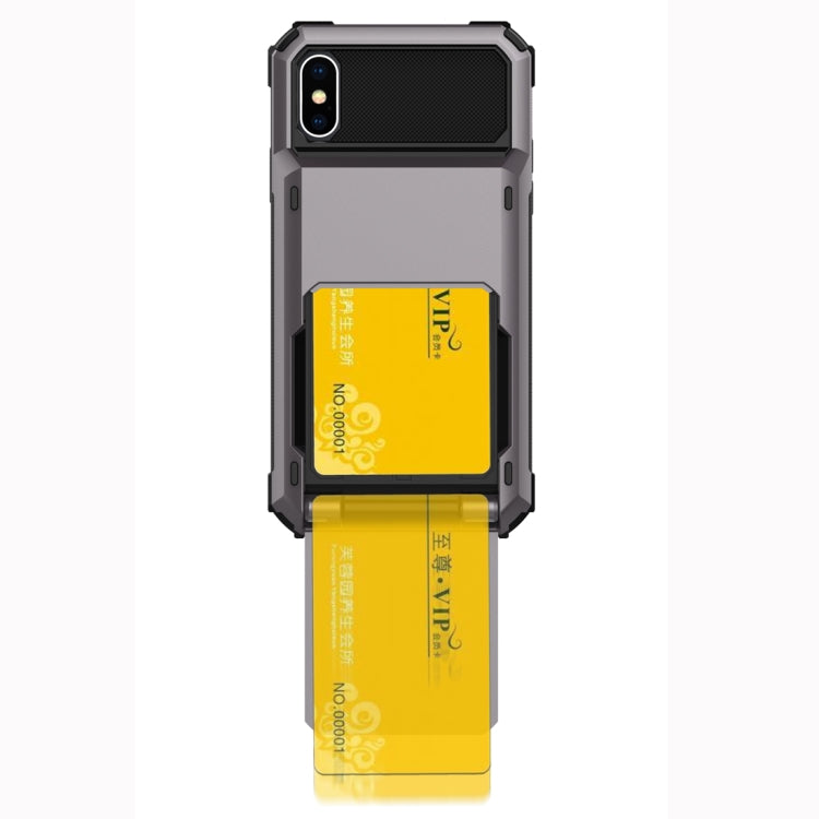 Custodia antiurto TPU e PC per iPhone X e XS con slot carte