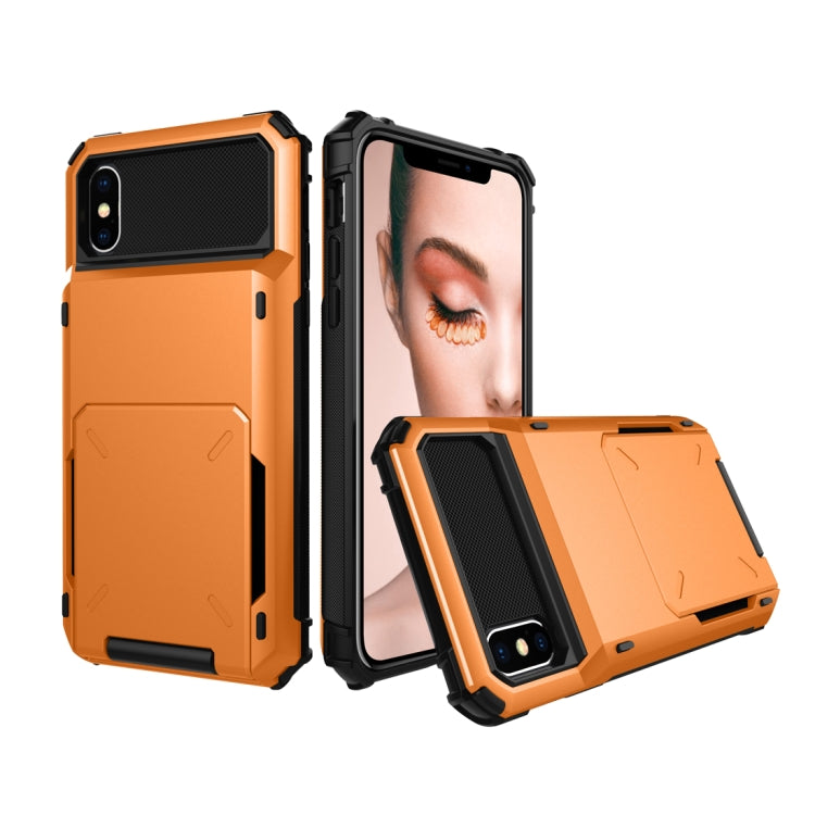 Custodia antiurto TPU e PC per iPhone X e XS con slot carte