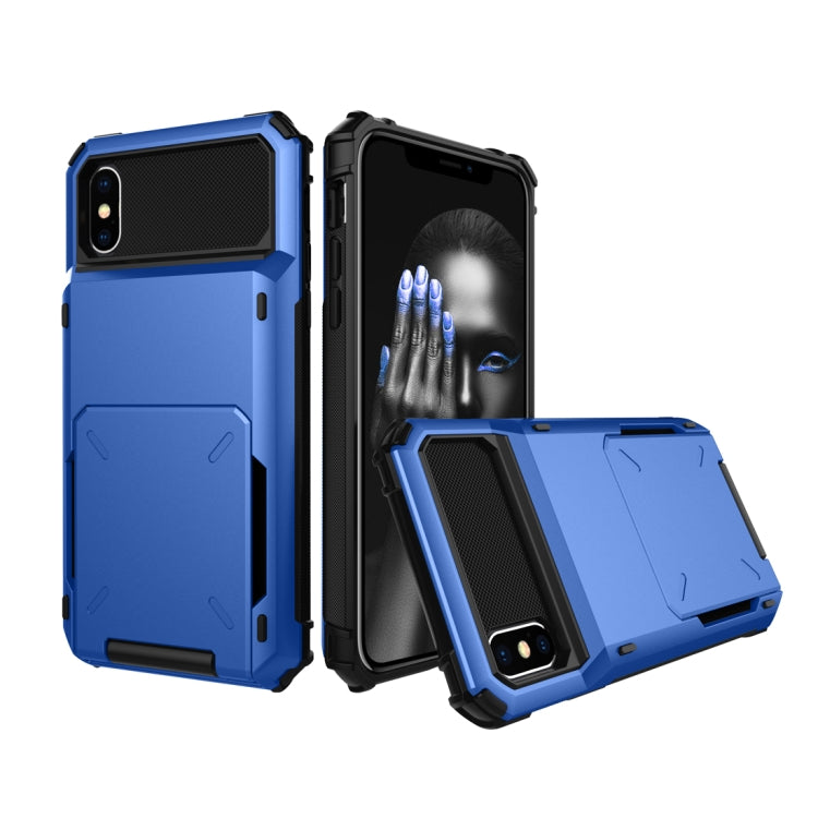 Custodia antiurto TPU e PC per iPhone X e XS con slot carte