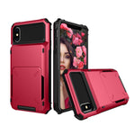 Custodia antiurto TPU e PC per iPhone X e XS con slot carte