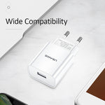Caricabatterie da viaggio USB singolo USAMS 2.1A con presa EU