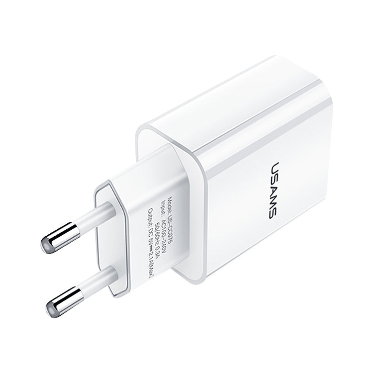 Caricabatterie da viaggio USB singolo USAMS 2.1A con presa EU