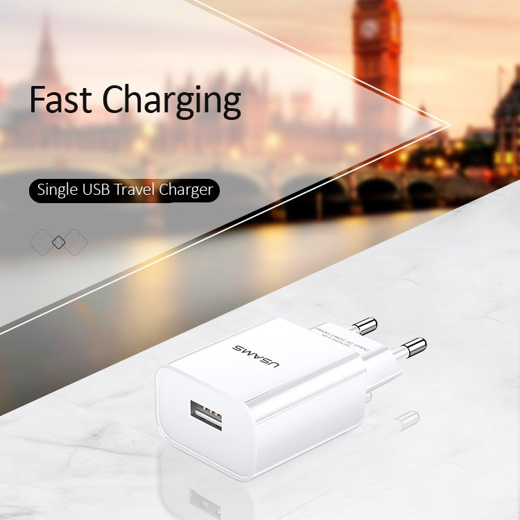 Caricabatterie da viaggio USB singolo USAMS 2.1A con presa EU