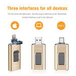 Disco Flash 3 in 1 Metallo 16GB USB Tipo C OTG