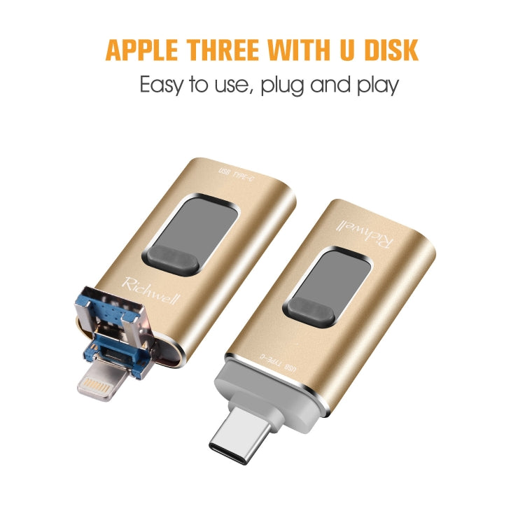 Disco Flash 3 in 1 Metallo 16GB USB Tipo C OTG