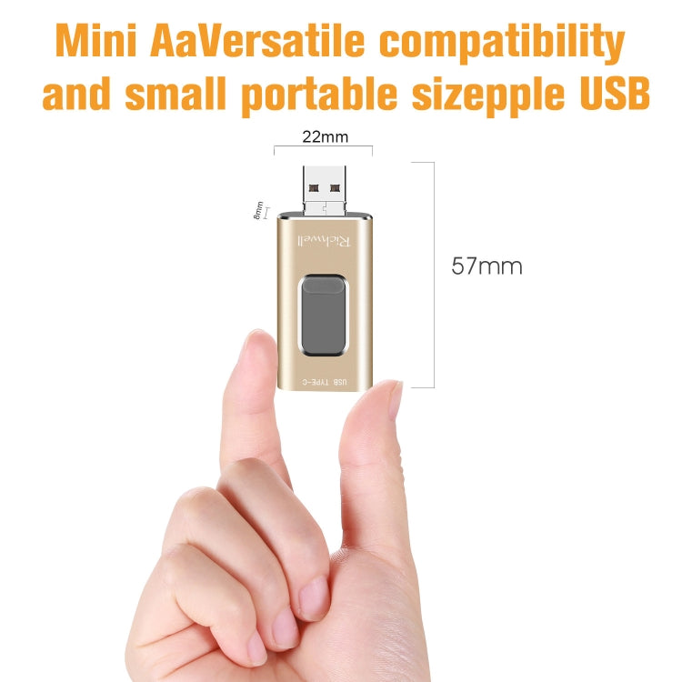 Disco Flash 3 in 1 Metallo 16GB USB Tipo C OTG