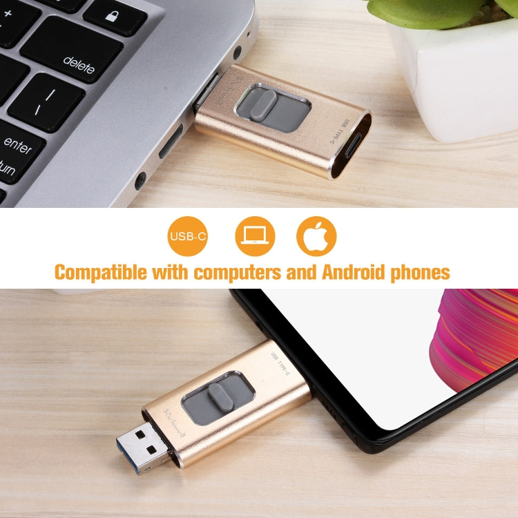 Disco Flash 3 in 1 Metallo 16GB USB Tipo C OTG