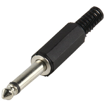 Monoconnettore 6.35 mm maschio in PVC nero