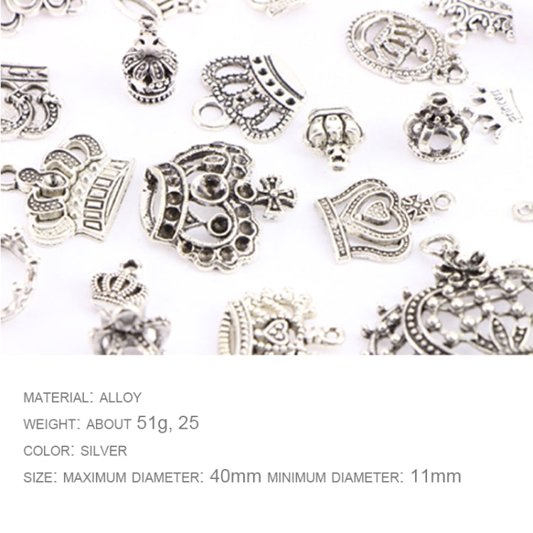 Set 25 pendenti corona in argento tibetano