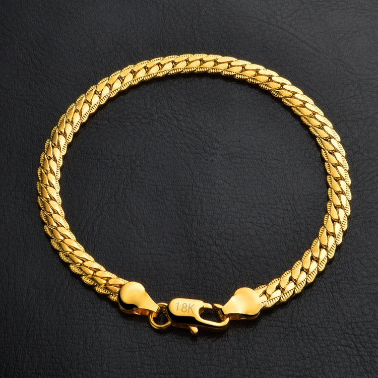Bracciale semplice in oro giallo 18 carati 20 cm