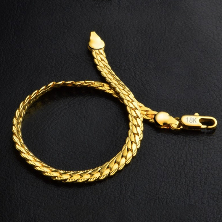 Bracciale semplice in oro giallo 18 carati 20 cm