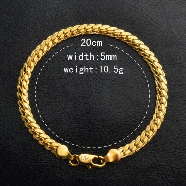 Bracciale semplice in oro giallo 18 carati 20 cm