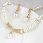 Set gioielli donna collana e orecchini con perline 3 in 1