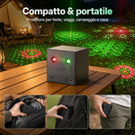 Mini proiettore natalizio rosso e verde ricaricabile USB-C - immagine 5