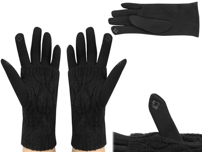 Guanti touchscreen neri con copertura termica rimovibile taglia unica unisex
