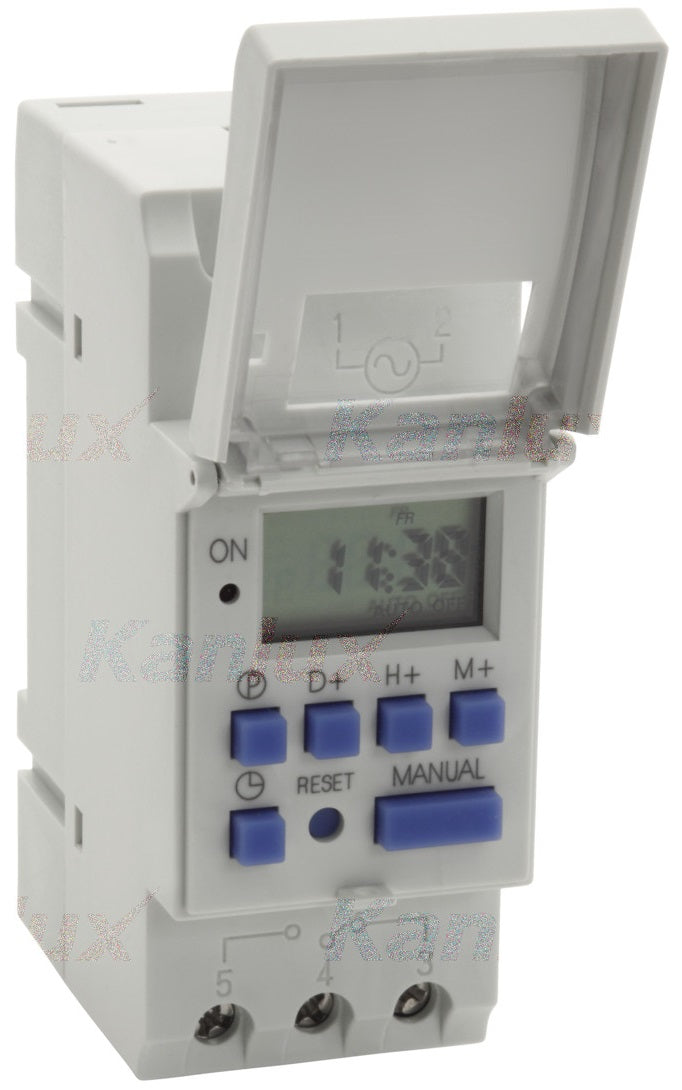 Timer temporizzatore elettronico 24h per guide Din TH35 JVT3 Kanlux