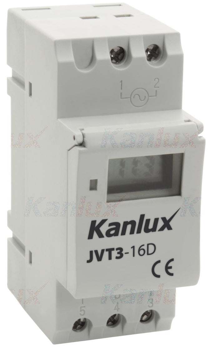 Temporizzatore elettronico 24h per guide Din (TH35) JVT3 Kanlux 5905339187215 18721 KA2216