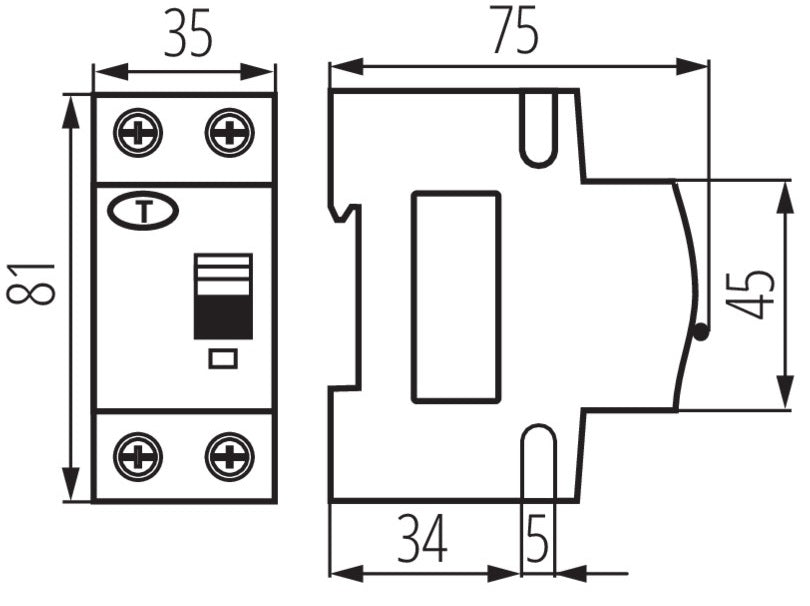 Interruttore magnetotermico differenziale 6kA 2P  5905339232205 23220  KRO6-2/B6/30 KA2298