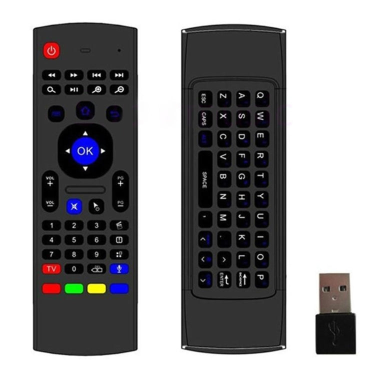 Tastiera wireless 2.4G con Air Mouse e microfono per TV Box