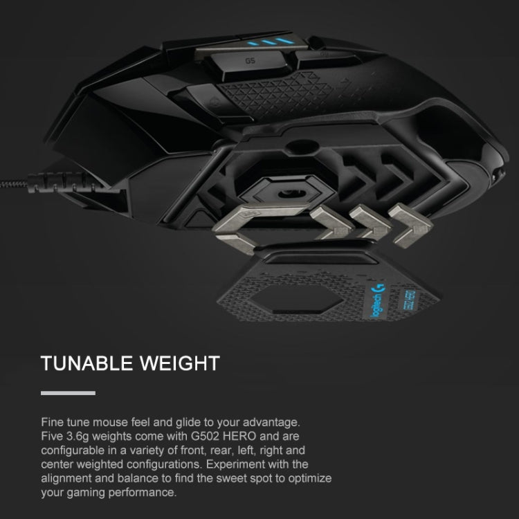 Mouse gaming cablato Logitech G502 HERO, 11 pulsanti programmabili - immagine 13