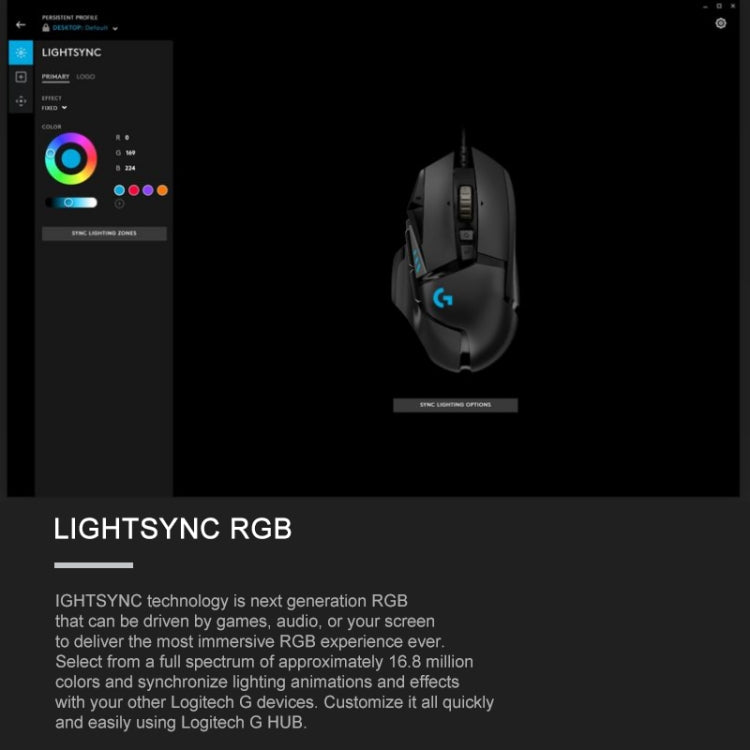 Mouse gaming cablato Logitech G502 HERO, 11 pulsanti programmabili - immagine 14