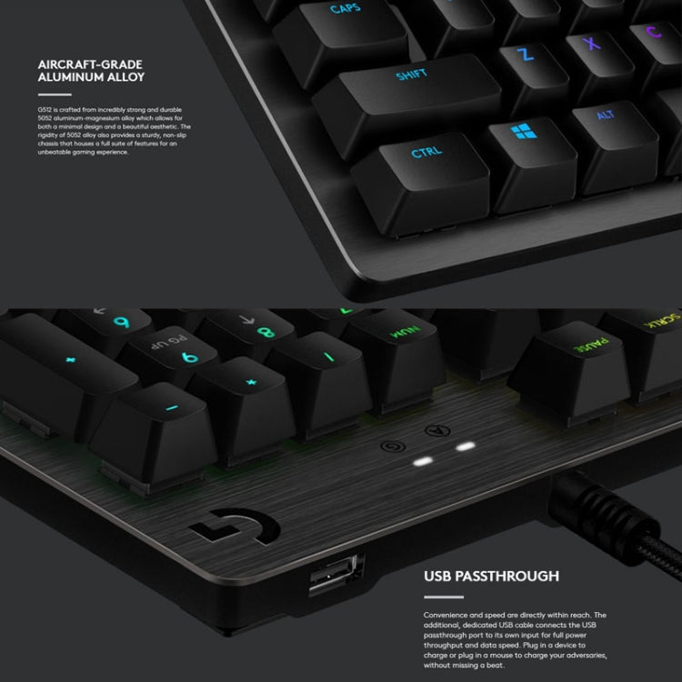 Tastiera meccanica cablata Logitech G512 RGB 1,8 m