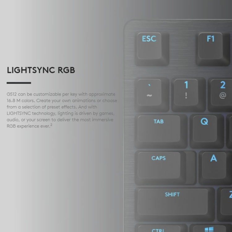 Tastiera meccanica cablata Logitech G512 RGB 1,8 m