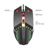 Mouse da gioco cablato HXSJ S200 1600 DPI USB 2.0