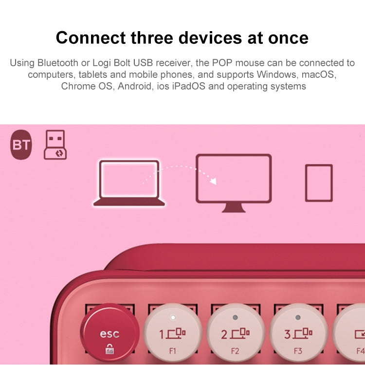 Tastiera meccanica Logitech POP KEYS Bluetooth con tasti rotondi - immagine 4