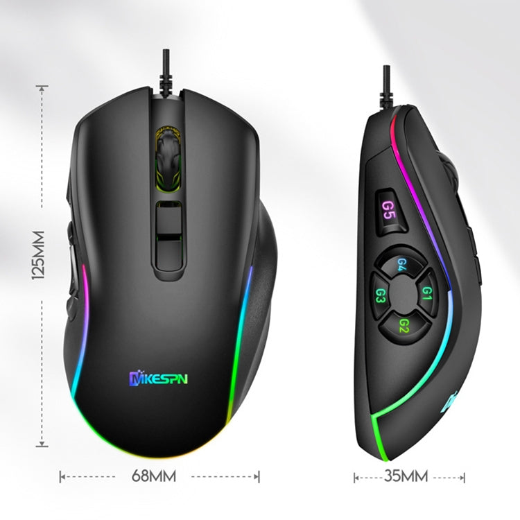 MKESPN X9 Mouse da gioco cablato 7200 DPI 10 pulsanti