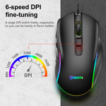 MKESPN X9 Mouse da gioco cablato 7200 DPI 10 pulsanti