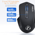 Mouse wireless silenzioso ricaricabile 1600 DPI 2,4 GHz