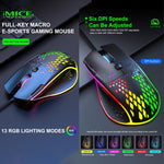 Mouse da gioco iMICE T97 RGB USB 7 pulsanti 7200 DPI