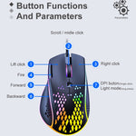 Mouse da gioco iMICE T97 RGB USB 7 pulsanti 7200 DPI