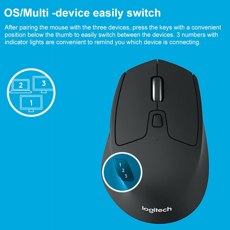 Mouse wireless Logitech M720 Bluetooth e 2,4 GHz, 1000 DPI - immagine 4