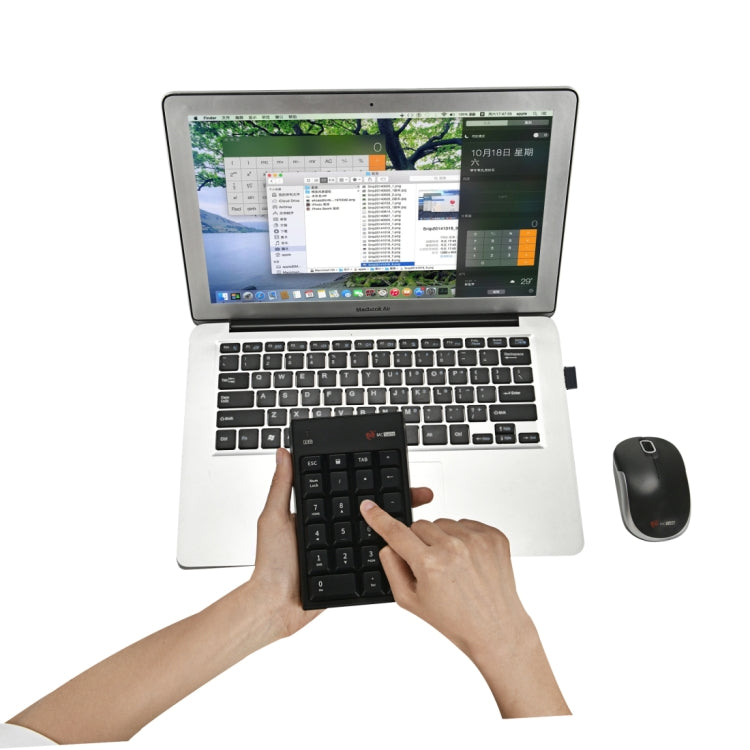 Mouse wireless 2,4 GHz con tastiera numerica 22 tasti