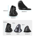 Mouse verticale wireless DELUX M618 Plus con DPI regolabili - immagine 5