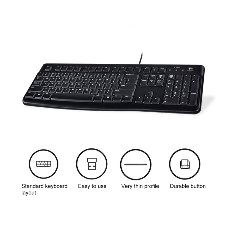 Tastiera cablata Logitech K120 USB antispruzzo