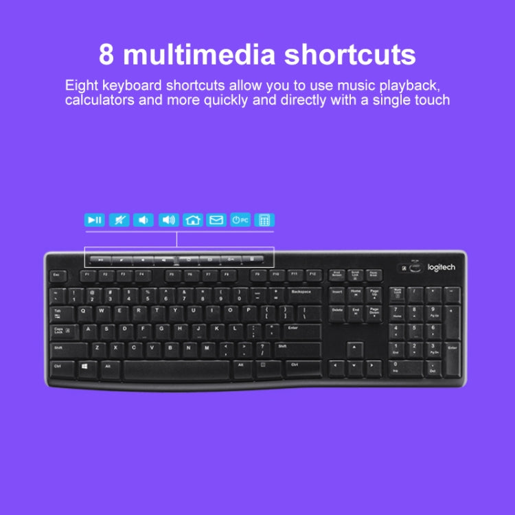 Set tastiera e mouse wireless Logitech MK270 2,4 GHz