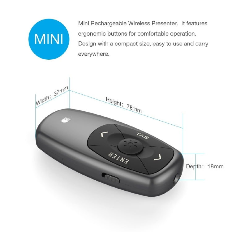 Telecomando wireless ricaricabile 2,4 GHz per presentazioni - immagine 9
