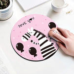 Tappetino mouse circolare zebrato in gomma e tessuto, 22 cm - immagine 2