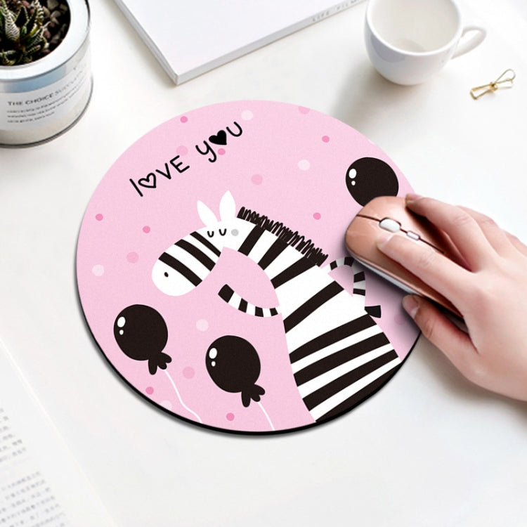 Tappetino mouse circolare zebrato in gomma e tessuto, 22 cm - immagine 2